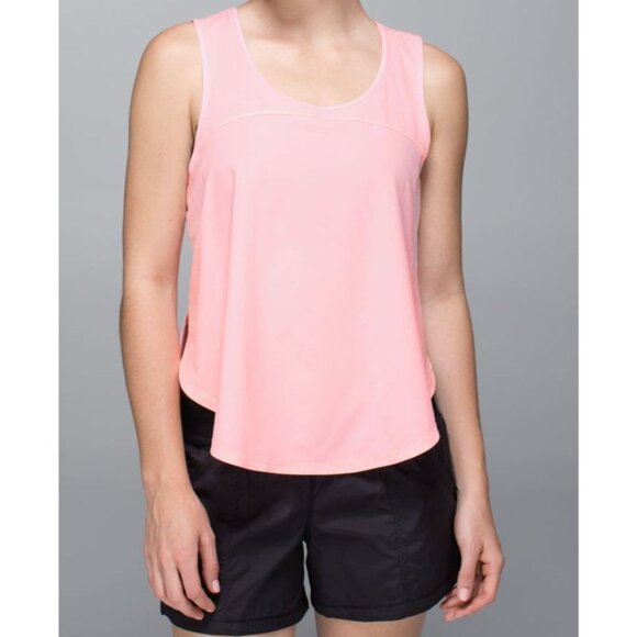 Lululemon Women's Run:‎ Split Singlet in Bleached Coral Size 10 Athleisure - Picture 5 of 5